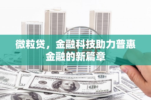 镇平微粒贷，金融科技助力普惠金融的新篇章