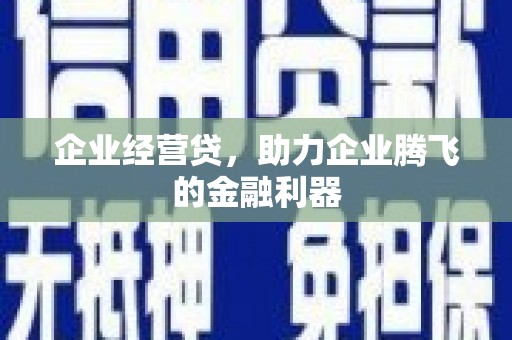 镇平企业经营贷，助力企业腾飞的金融利器