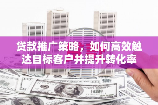 镇平贷款推广策略，如何高效触达目标客户并提升转化率