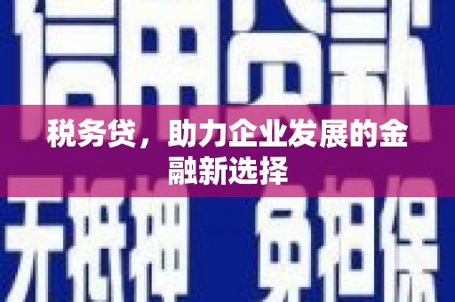 镇平税务贷，助力企业发展的金融新选择