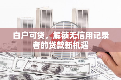 镇平白户可贷，解锁无信用记录者的贷款新机遇