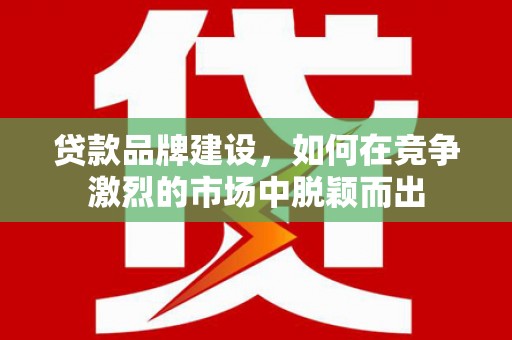 镇平贷款品牌建设，如何在竞争激烈的市场中脱颖而出