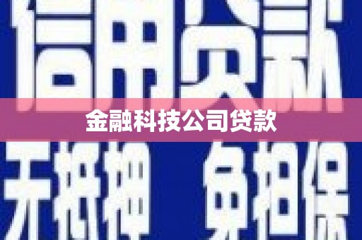 镇平金融科技公司贷款