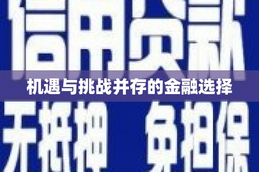镇平机遇与挑战并存的金融选择